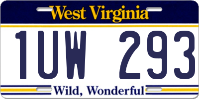 WV license plate 1UW293