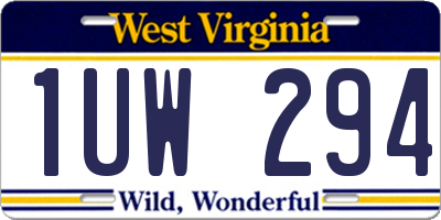 WV license plate 1UW294