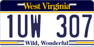 WV license plate 1UW307