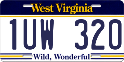 WV license plate 1UW320