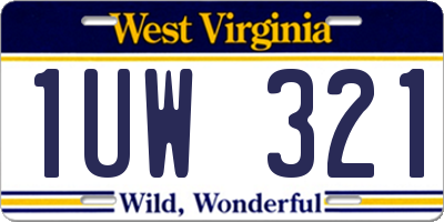WV license plate 1UW321