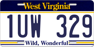 WV license plate 1UW329