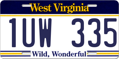 WV license plate 1UW335