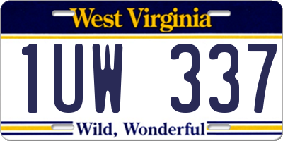 WV license plate 1UW337