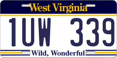 WV license plate 1UW339