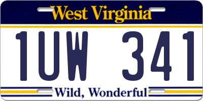 WV license plate 1UW341