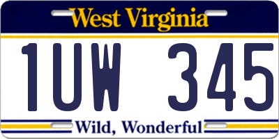 WV license plate 1UW345