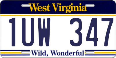 WV license plate 1UW347