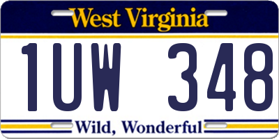 WV license plate 1UW348