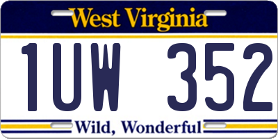 WV license plate 1UW352