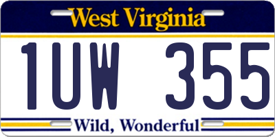 WV license plate 1UW355