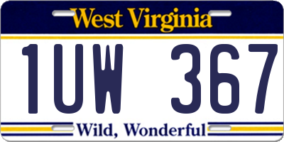 WV license plate 1UW367