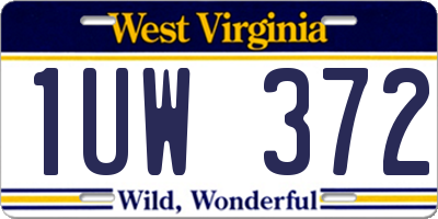 WV license plate 1UW372