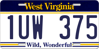 WV license plate 1UW375
