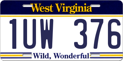 WV license plate 1UW376