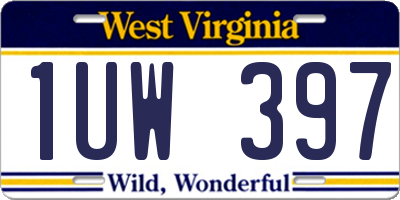 WV license plate 1UW397