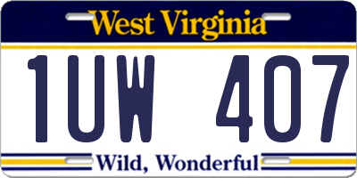 WV license plate 1UW407