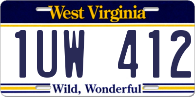 WV license plate 1UW412