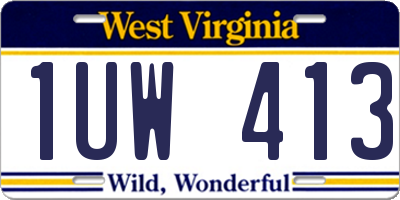 WV license plate 1UW413