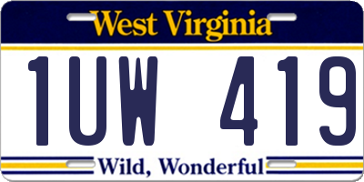 WV license plate 1UW419