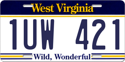 WV license plate 1UW421