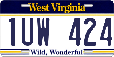 WV license plate 1UW424