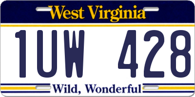 WV license plate 1UW428