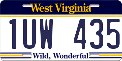 WV license plate 1UW435