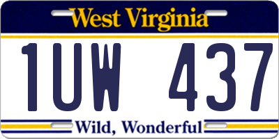 WV license plate 1UW437