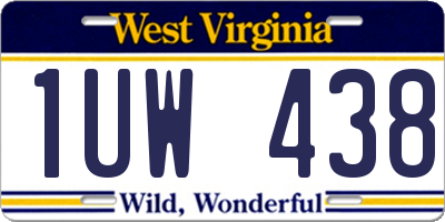 WV license plate 1UW438