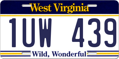 WV license plate 1UW439