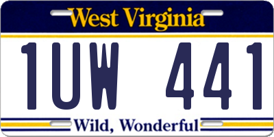 WV license plate 1UW441