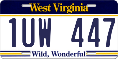 WV license plate 1UW447
