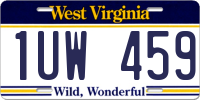 WV license plate 1UW459