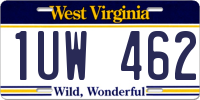 WV license plate 1UW462