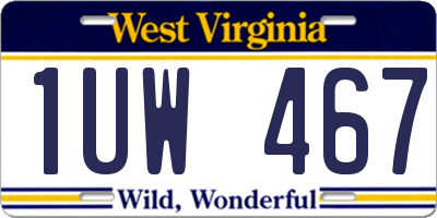 WV license plate 1UW467