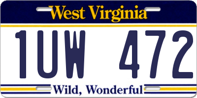 WV license plate 1UW472