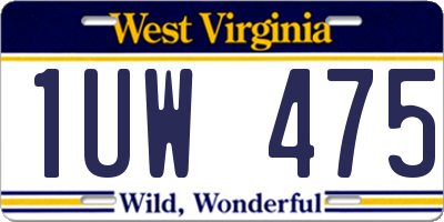 WV license plate 1UW475
