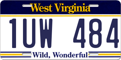 WV license plate 1UW484