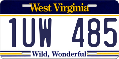 WV license plate 1UW485