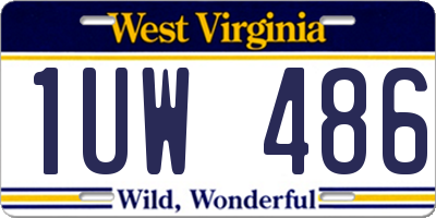 WV license plate 1UW486