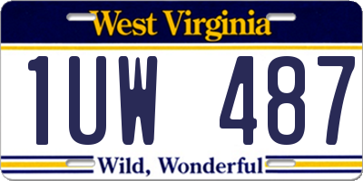 WV license plate 1UW487