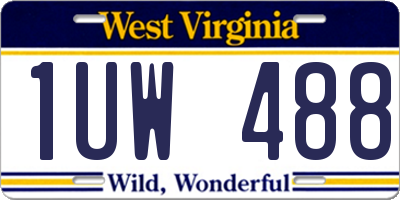 WV license plate 1UW488