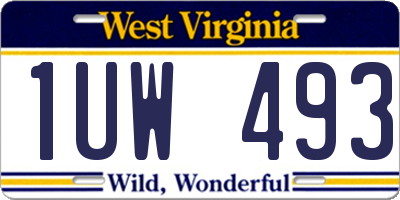 WV license plate 1UW493
