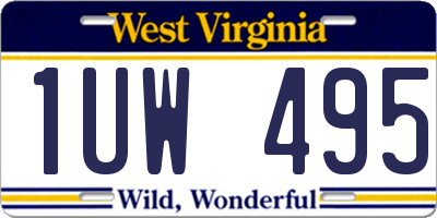 WV license plate 1UW495