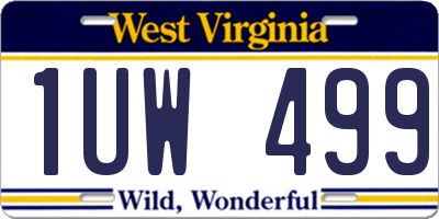 WV license plate 1UW499