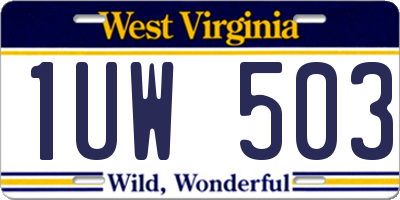 WV license plate 1UW503