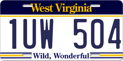 WV license plate 1UW504