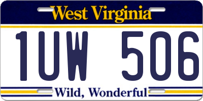 WV license plate 1UW506