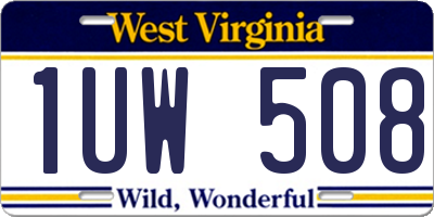 WV license plate 1UW508